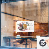 Der Hexenkuss: eine Kürbislaterne zu Halloween Fensteraufkleber (Café-Fenster)