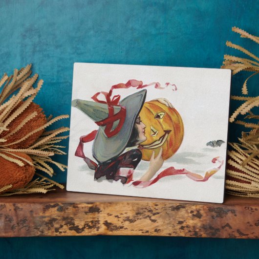 Der Hexenkuss: eine Kürbislaterne zu Halloween Fotoplatte (Seite)