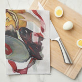 Der Hexenkuss: eine Kürbislaterne zu Halloween Geschirrtuch (Viertel Falte)