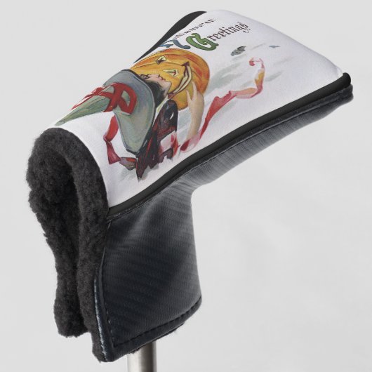 Der Hexenkuss: eine Kürbislaterne zu Halloween Golf Headcover (3/4 Vorderseite)