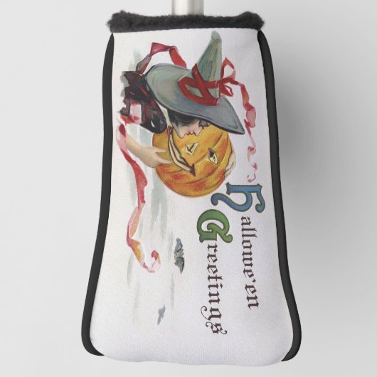 Der Hexenkuss: eine Kürbislaterne zu Halloween Golf Headcover (Rotieren 90)