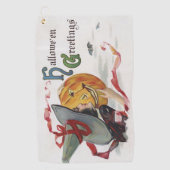 Der Hexenkuss: eine Kürbislaterne zu Halloween Golfhandtuch (Vorderseite)