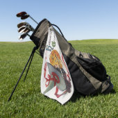 Der Hexenkuss: eine Kürbislaterne zu Halloween Golfhandtuch (Gras)