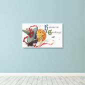 Der Hexenkuss: eine Kürbislaterne zu Halloween Leinwanddruck (Insitu (Holzboden))