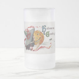 Der Hexenkuss: eine Kürbislaterne zu Halloween Mattglas Bierglas