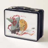 Der Hexenkuss: eine Kürbislaterne zu Halloween Metall Brotdose (Rückseite)