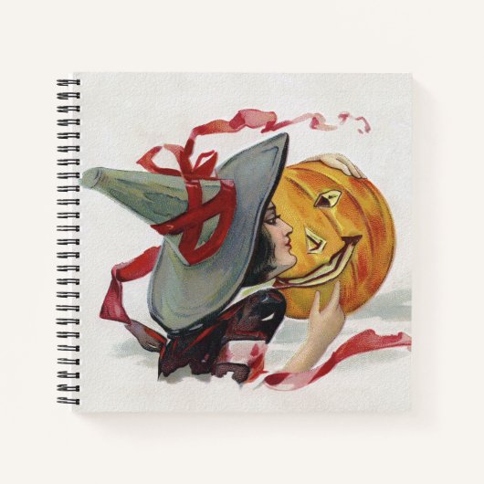 Der Hexenkuss: eine Kürbislaterne zu Halloween Notizblock (Vorderseite)