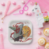 Der Hexenkuss: eine Kürbislaterne zu Halloween Pappteller (Party)