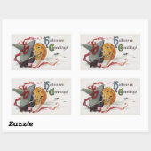 Der Hexenkuss: eine Kürbislaterne zu Halloween Rechteckiger Aufkleber (Blatt)