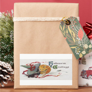 Der Hexenkuss: eine Kürbislaterne zu Halloween Rechteckiger Aufkleber