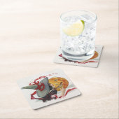 Der Hexenkuss: eine Kürbislaterne zu Halloween Rechteckiger Pappuntersetzer (Vor Ort)