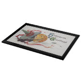 Der Hexenkuss: eine Kürbislaterne zu Halloween Schneidebrett (Ecke)