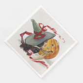Der Hexenkuss: eine Kürbislaterne zu Halloween Serviette (Ecke)