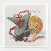 Der Hexenkuss: eine Kürbislaterne zu Halloween Serviette (Vorderseite)