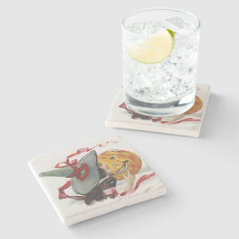 Der Hexenkuss: eine Kürbislaterne zu Halloween Steinuntersetzer