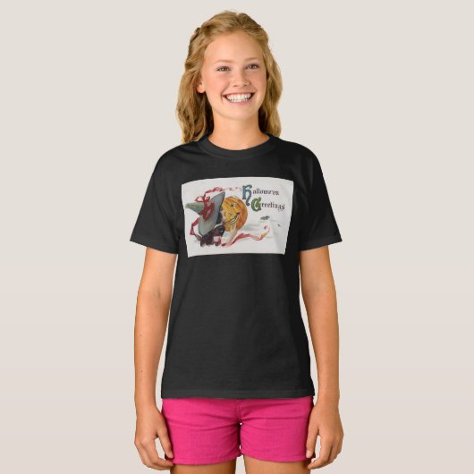 Der Hexenkuss: eine Kürbislaterne zu Halloween T-Shirt (Vorne ganz)