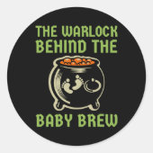 Der Hexenmeister hinter dem nebensächlichen Hallow Runder Aufkleber (Vorderseite)