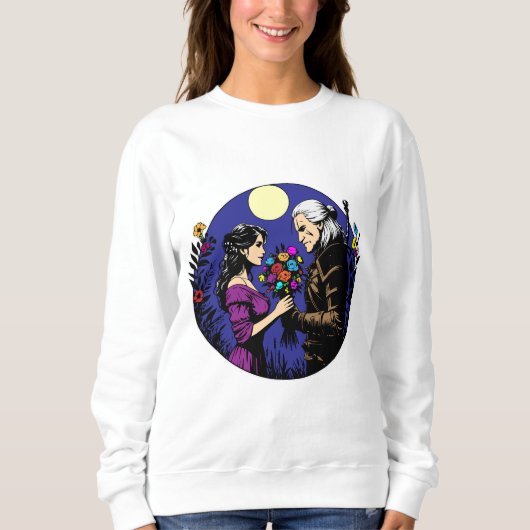 Der Hexer und der Yennefer mit einem Bouquet Sweatshirt (Vorderseite)