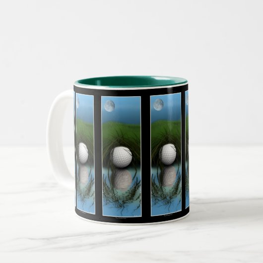 "DER HIDING ORT" Funny Golfers Tasse (Vorderseite Links)