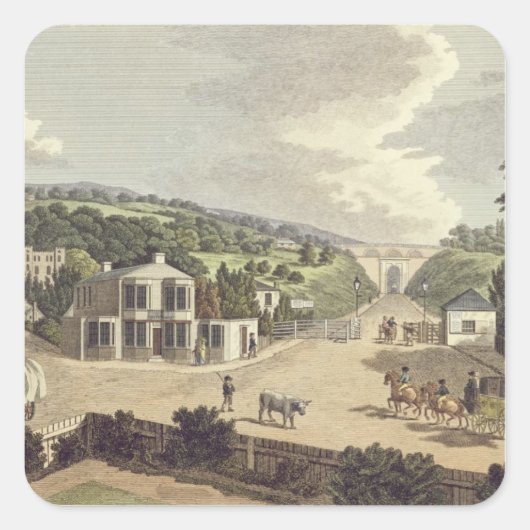 Der Highgate Archway Quadratischer Aufkleber (Vorderseite)