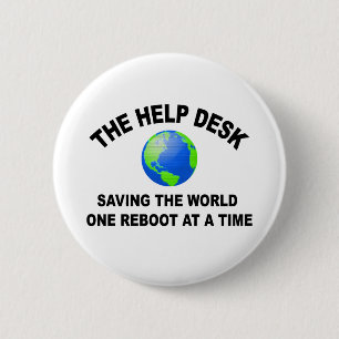 Der Hilfsschreibtisch - Retten der Welt Button