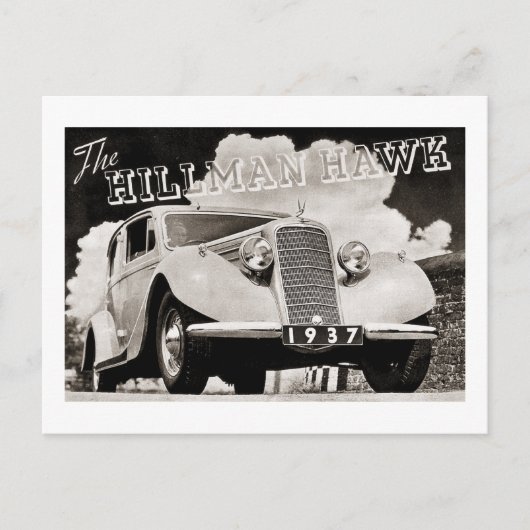 Der Hillman Hawk 1937 Postkarte (Vorderseite)