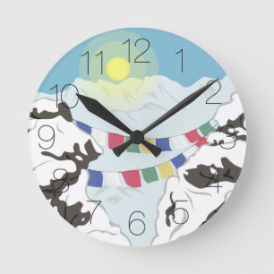 Der Himalaja Runde Wanduhr
