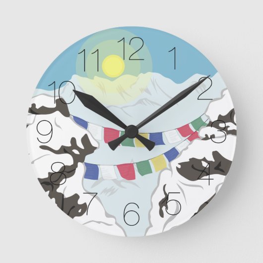 Der Himalaya Runde Wanduhr (Vorderseite)