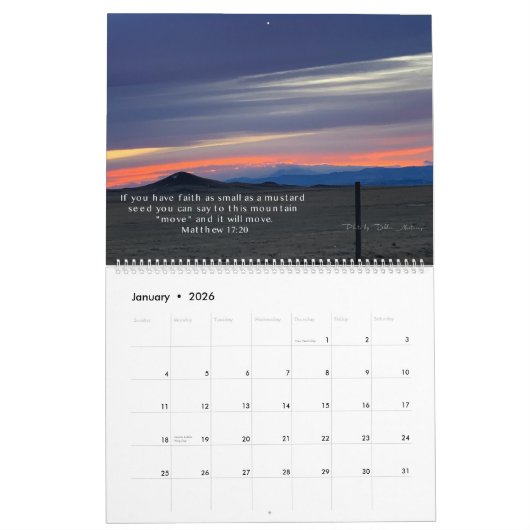 Der Himmel auf dem Erdkalender mit Schriften Kalender (Jan 2026)