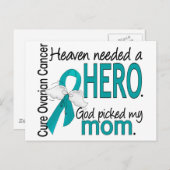 Der Himmel brauchte eine Helden-Mama Ovarialkarzin Postkarte (Vorne/Hinten)