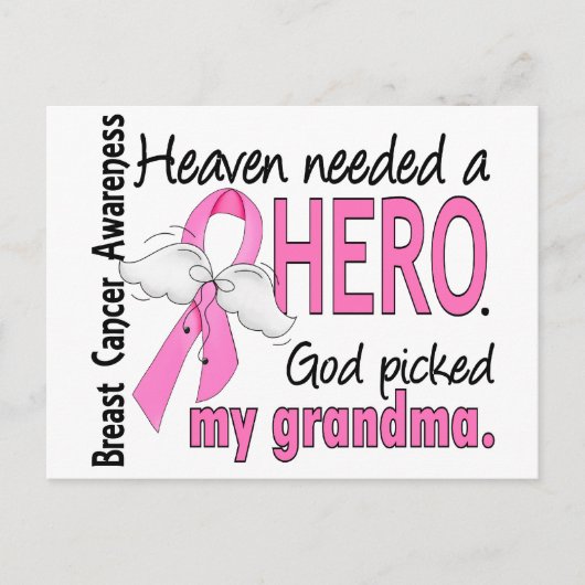 Der Himmel brauchte einen heroischen Oma-Brustkreb Postkarte (Vorderseite)