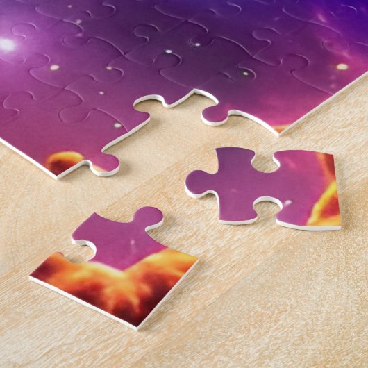 Der Himmel des kosmischen lila-rosa-grünen Zauberr Puzzle (Seite)