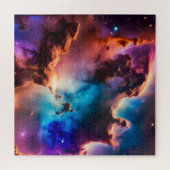 Der Himmel des kosmischen lila-rosa-grünen Zauberr Puzzle (Horizontal)