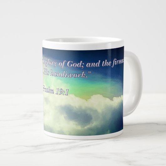 Der Himmel erklärt Psalm 19:1 Jumbo-Tasse (Vorderseite Rechts)