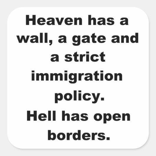 Der Himmel hat eine beliebte Mauer Quadratischer Aufkleber (Vorderseite)