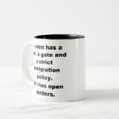 Der Himmel hat eine Mauer Zweifarbige Tasse (Vorderseite Links)