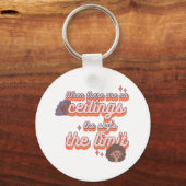 Der Himmel ist das Limit | Frauenrechte Rosa Retro Schlüsselanhänger (Vorderseite)