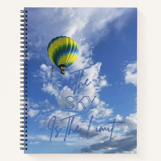 Der Himmel ist das Limit-Notebook Notizblock (Vorderseite)
