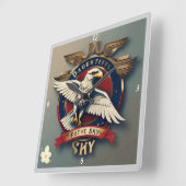 "Der Himmel ist das Limit" Quadratische Wanduhr (Winkel)