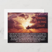 Der Himmel ist ein echter Ort! John 14: 1-3 KJV Bi Postkarte (Vorne/Hinten)