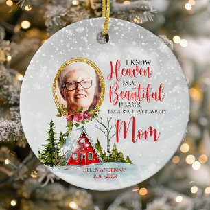 Der Himmel ist ein schöner Ort Mama Foto Gedenkstä Keramik Ornament