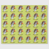 Der Himmel ruft! Lustiger Pilot Gans Geschenkpapier (Flach)