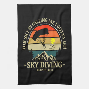 Der Himmel ruft mich, ich muss Skydiving gehen Geschirrtuch