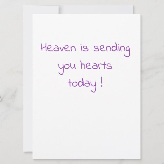 Der Himmel sendet euch heute das Herz Einladung (Rückseite)