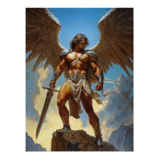 Der himmelgeschmiedete Champion Erzengel Michael Poster (Vorderseite)
