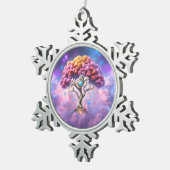 Der Himmelsbaum des Werdens. Schneeflocken Zinn-Ornament (Rechts)