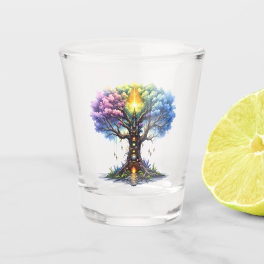 Der himmlische Baum der ewigen Reiche Schnapsglas (Vorderseite)