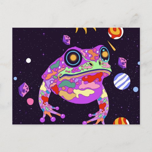 Der himmlische Frosch Postkarte (Vorderseite)