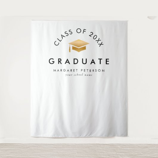 Der Hintergrund des einfachen Gold Grad Cap Abschl Wandteppich (Vorderseite)