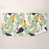 Der Hintergrund tropischer Vögel ist nahtlos. Touc Badehandtuch (Badehandtuch)